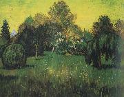 Public Park with Weeping Willow :The Poet's Garden i (nn04) Vincent Van Gogh